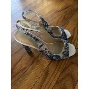 Blue by Betsey Johnson Mina Floral Rhinestone Slingback Heels 10M